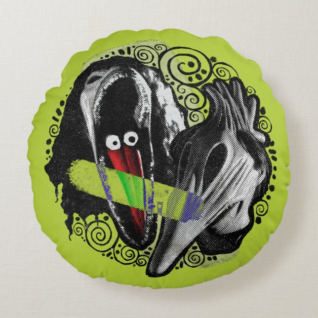 Beetlejuice | Adam & Barbara Scary Round Cushion (Front)