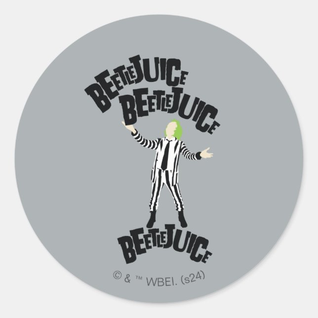 Beetlejuice Beetlejuice Beetlejuice Classic Round Sticker (Front)