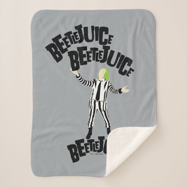 Beetlejuice Beetlejuice Beetlejuice Sherpa Blanket (Front)