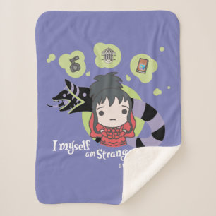 Beetlejuice   Chibi Lydia "Strange and Unusual" Sherpa Blanket