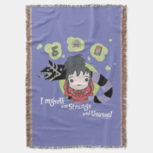 Beetlejuice   Chibi Lydia "Strange and Unusual" Throw Blanket