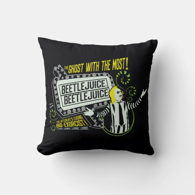 Beetlejuice | "Ghost With The Most" Marquee Cushion (Front)