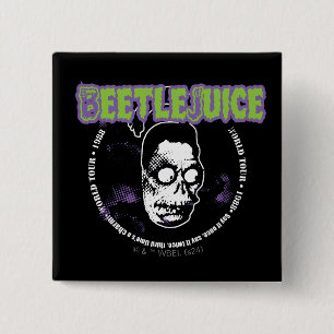 Beetlejuice Harry the Hunter Shrunken Head 15 Cm Square Badge