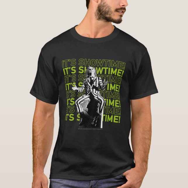 Beetlejuice It s Showtime Text Stack  T-Shirt (Front)