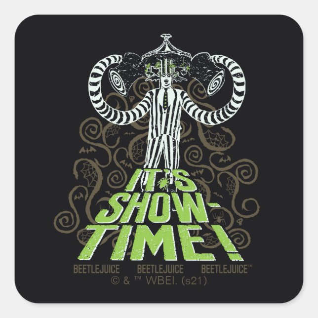 Beetlejuice | It's Show Time! Square Sticker (Front)