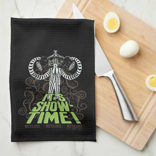 Beetlejuice | It's Show Time! Tea Towel (Quarter Fold)
