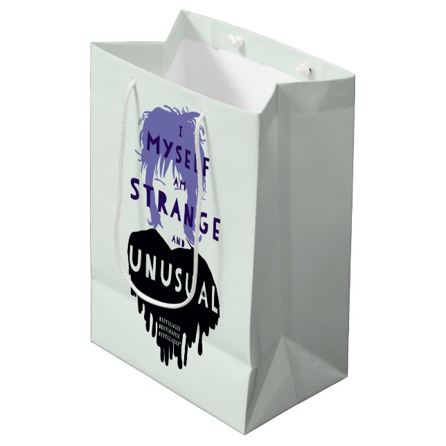 Beetlejuice | Lydia "Strange and Unusual" Graphic Medium Gift Bag (Front Angled)