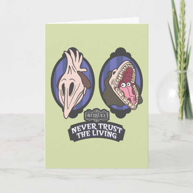 Beetlejuice | Maitlands "Never Trust The Living" Card (Front)