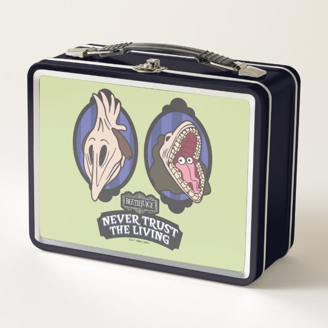 Beetlejuice | Maitlands "Never Trust The Living" Metal Lunch Box (Front)