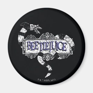 Beetlejuice Sandworm Coiled on Beetlejuice Logo Magnet