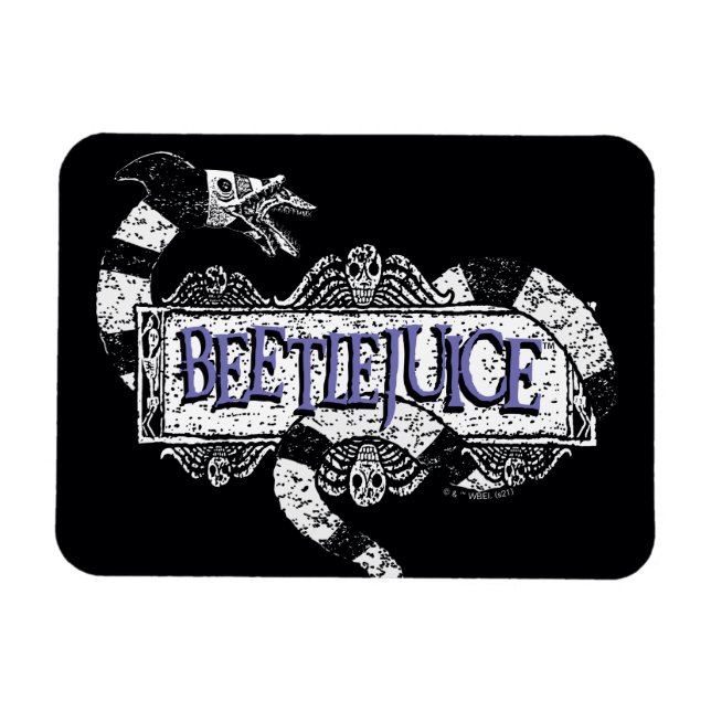 Beetlejuice | Sandworm Coiled on Beetlejuice Logo Magnet (Horizontal)