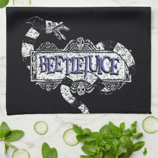 Beetlejuice | Sandworm Coiled on Beetlejuice Logo Tea Towel