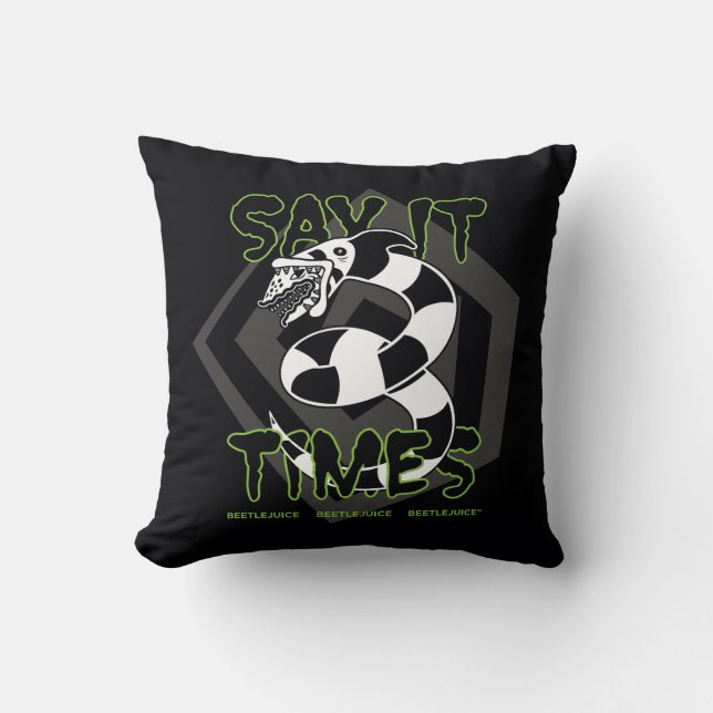 Beetlejuice | Say It 3 Times Cushion (Front)
