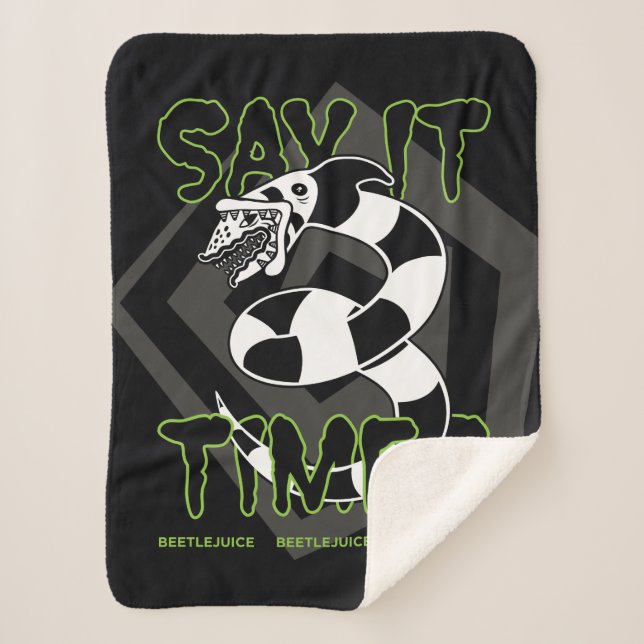 Beetlejuice | Say It 3 Times Sherpa Blanket (Front)