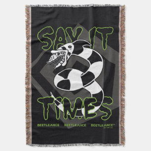 Beetlejuice   Say It 3 Times Throw Blanket
