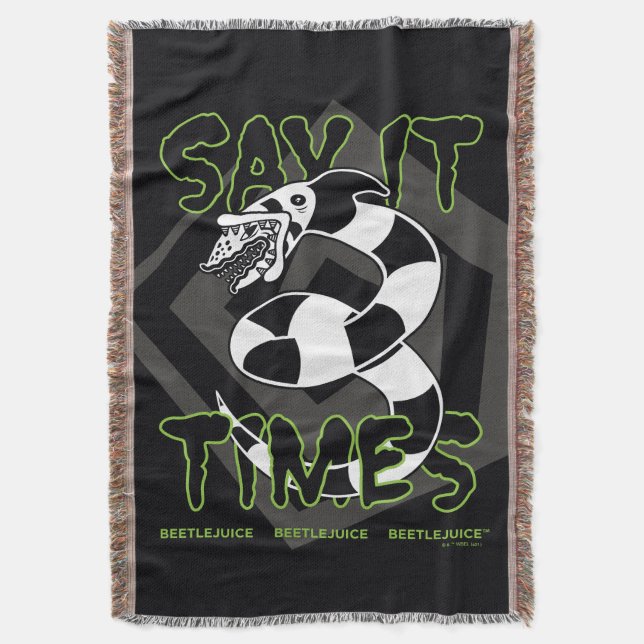 Beetlejuice | Say It 3 Times Throw Blanket (Front Vertical)