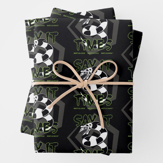 Beetlejuice | Say It 3 Times Wrapping Paper Sheet (In situ)