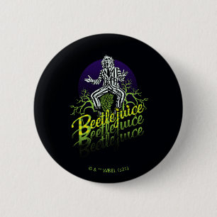 Beetlejuice   Sitting on a Tombstone 6 Cm Round Badge
