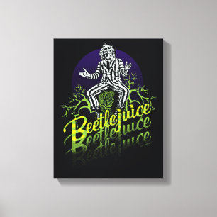Beetlejuice   Sitting on a Tombstone Canvas Print