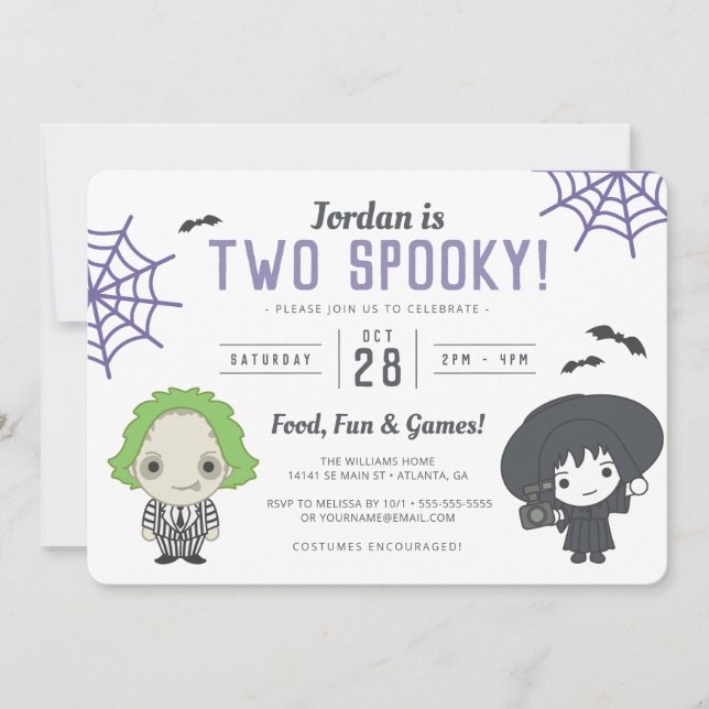 Beetlejuice | Two Spooky 2nd Birthday Invitation (Front)