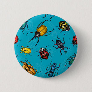 Beetles 6 Cm Round Badge
