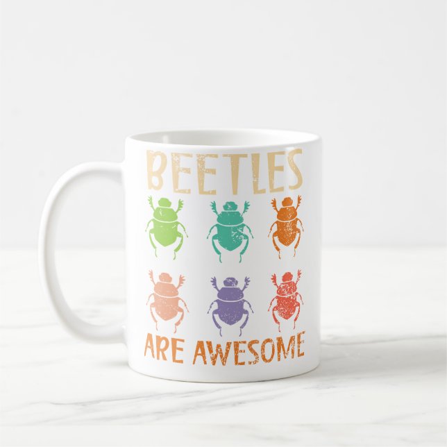 Beetles Are Awesome Insect Entomology Bug Hunter Coffee Mug (Left)