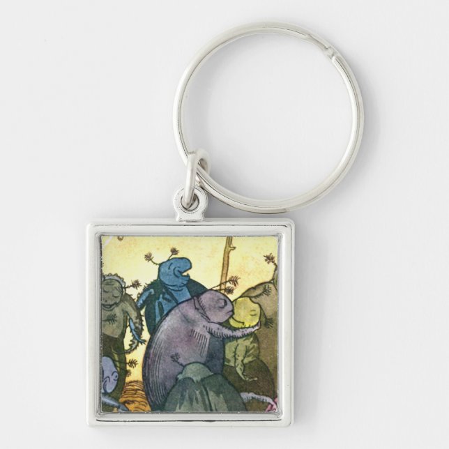 Beetles Celebrating Midsummer Key Ring (Front)