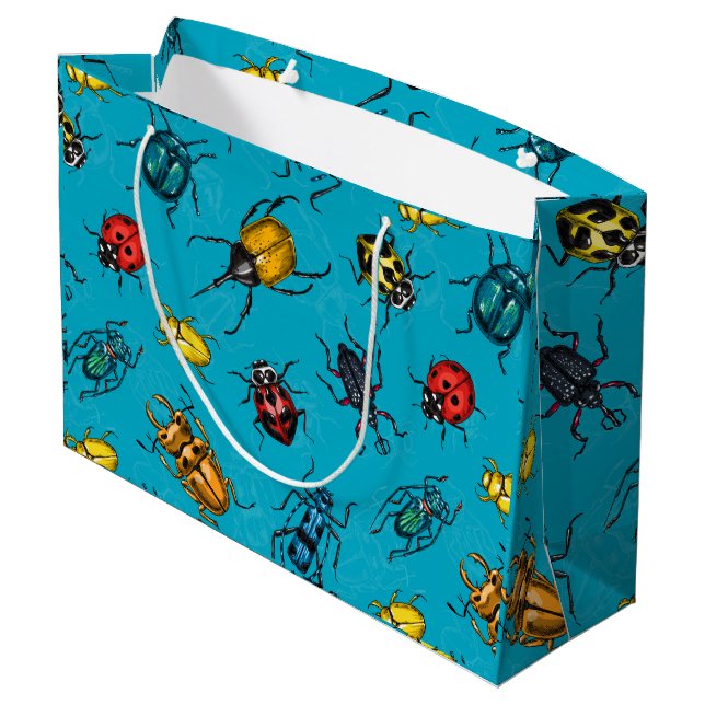 Beetles Large Gift Bag (Back Angled)