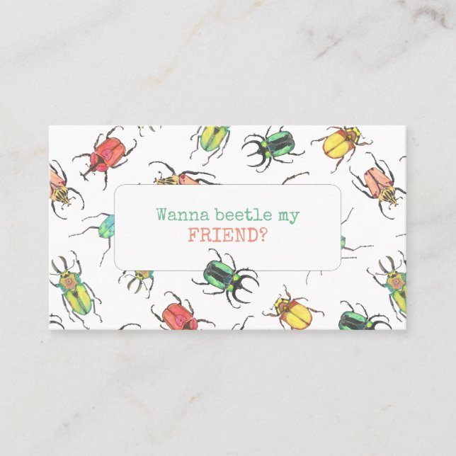 Beetles Lovebugs Kids Calling Card (Front)