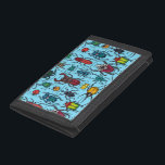 Beetles on blue trifold wallet<br><div class="desc">Various hand-drawn beetles,  seamless pattern.</div>
