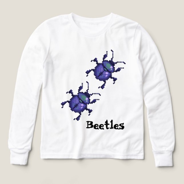 Beetles purple pixel art (Design Front)