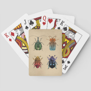 Beetles Vintage Illustration Playing Cards