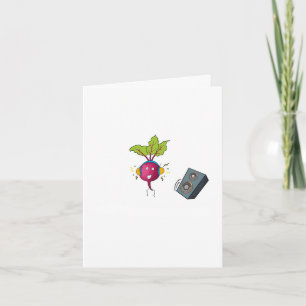 Beetroot, beats, music themed card