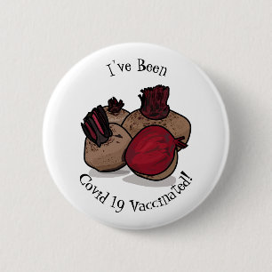 Beetroot cartoon illustration 6 cm round badge