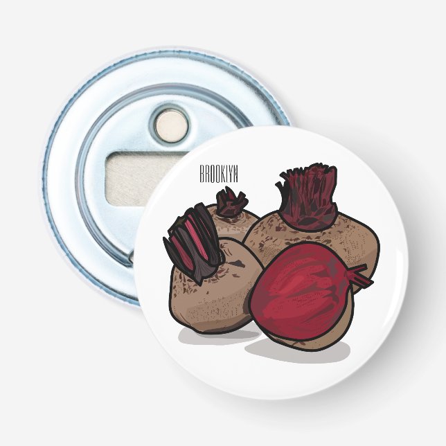 Beetroot cartoon illustration  bottle opener (Front)