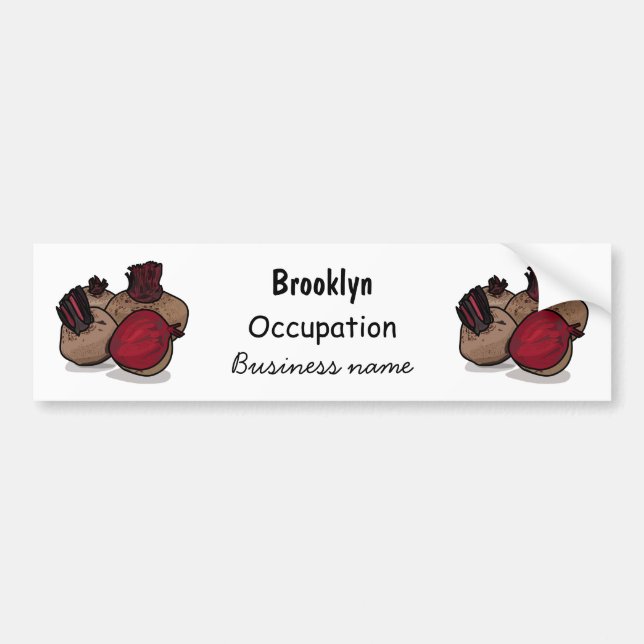 Beetroot cartoon illustration bumper sticker (Front)