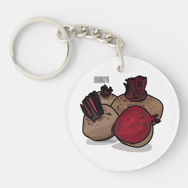 Beetroot cartoon illustration  key ring (Front)