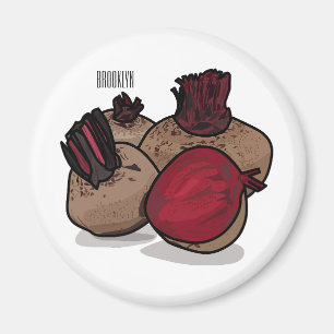Beetroot cartoon illustration magnet