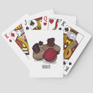 Beetroot cartoon illustration playing cards