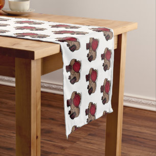 Beetroot cartoon illustration  short table runner