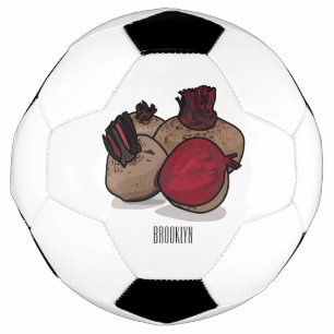 Beetroot cartoon illustration  soccer ball