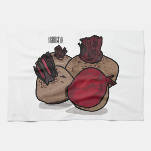 Beetroot cartoon illustration  tea towel