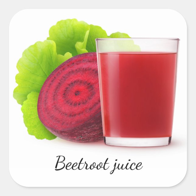 Beetroot juice square sticker (Front)