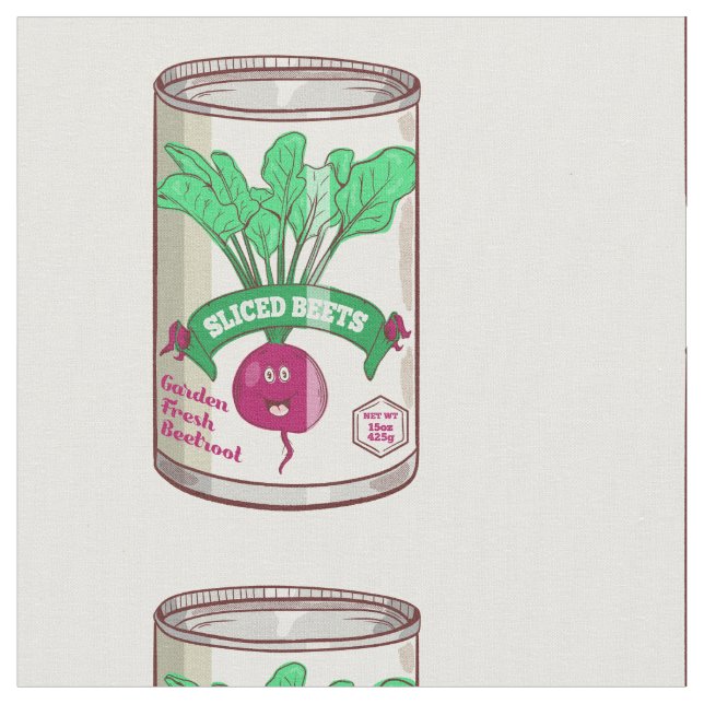 Beetroot Tin Can of Beets Fabric (Close Up)