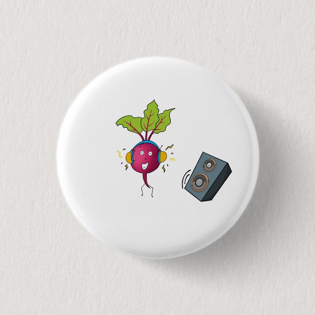 Beets, beats, music, dj themed 3 cm round badge (Front)