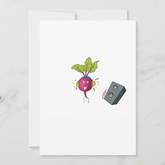 Beets, beats, music, dj themed invitation (Front)