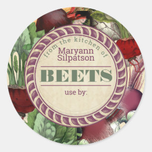 Beets canning personalised from the kitchen of classic round sticker