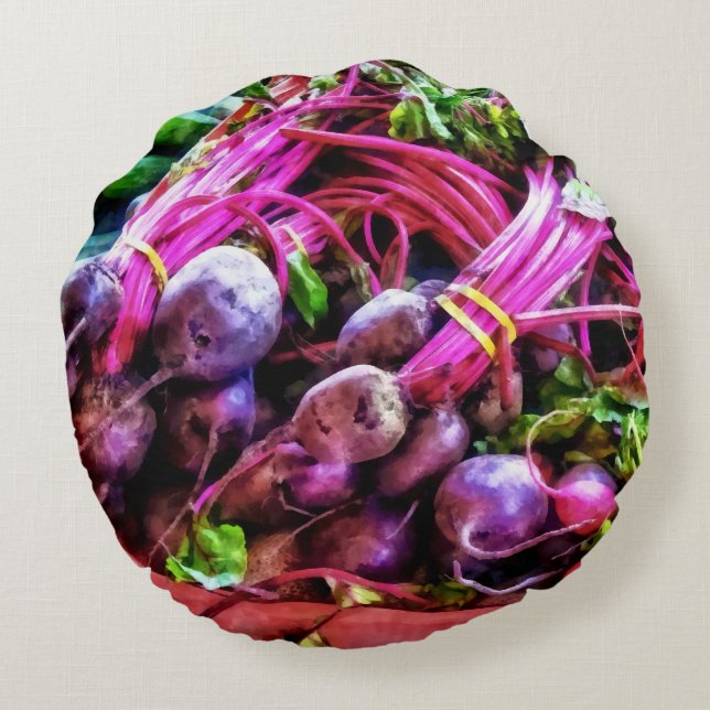 _Beets Round Pillow (Back)
