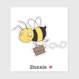 Beezness Bee, Tired Stressed Bee Holding Briefcase