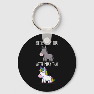 Before After Muay Thai Unicorn Fighter Boxing Key Ring